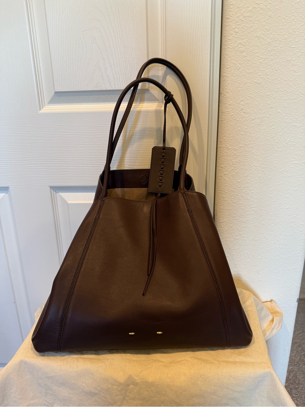 Fabrique Brera Convertible Tote Bag Large Dutch Calfskin & Suede in Mocha & Tan - Picture 16 of 16